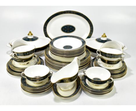ROYAL DOULTON; a 'Carlyle' pattern part dinner service, comprising nine dinner plates, eight dessert plates, eight side plate