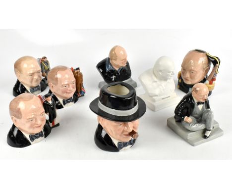 MANOR LIMITED EDITIONS; a set of four limited edition&nbsp;Winston Churchill character jugs, comprising 'Army', 'Navy', 'Air 
