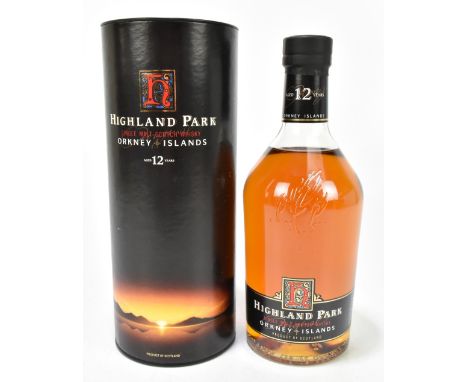 WHISKY; a single bottle of Highland Park Single Malt Scotch whisky, Orkney Islands, aged 12 years, one litre, 43%.Additional 