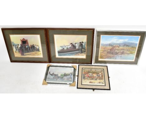 ROBERT (BOB) RICHARDSON (born 1938); pencil signed limited edition print, 'Prestbury Village', with three pencil signed print