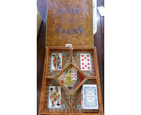 A vintage boxed set of Nain Jaune (The game of The yellow Dwarf) with bone counters. 