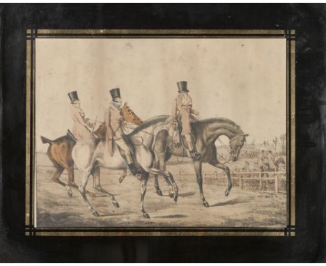 AFTER H. ALKEN SUITE OF SIX HAND COLOURED PRINTS EQUESTRIAN HUNTING SCENES 9" X 12" (22.9cm x 30.5cm), (6)