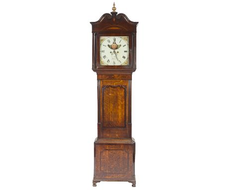 LATE EIGHTEENTH CENTURY OAK AND MAHOGANY CROSSBANDED LONGCASE CLOCK WITH HALIFAX ROLLING MOON PHASE, SIGNED J. COLLINS, CHEAD