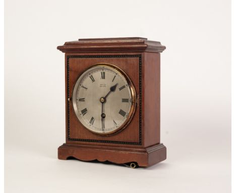 TERRY & Co, MANCHESTER MAHOGANY MANTLE CLOCK, the 4 ¼" silvered Roman dial powered by a movement with French lever escapement