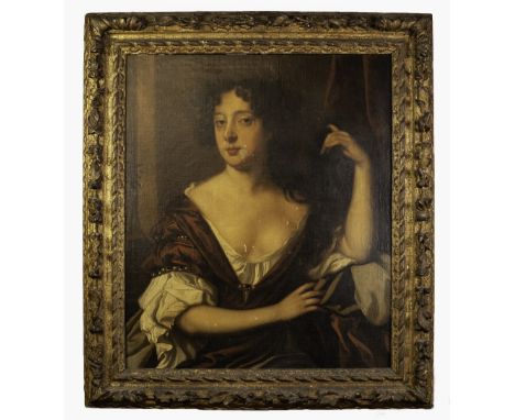 AFTER SIR PETER LELY (1618-1680)  OIL PAINTING ON CANVAS LAID DOWN ON BOARD Portrait of Louise Renee de Keroualle,  Duchess o