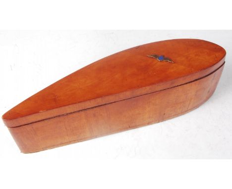 A WW II period walnut trinket box and cover in the form of a propeller, having penwork annotation to one side ''Betty 1941'' 