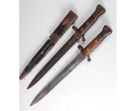 A British 1888 pattern bayonet, the 30cm blade stamped to the ricasso with a crowned VR cypher Wilkinson, London, numbered 82