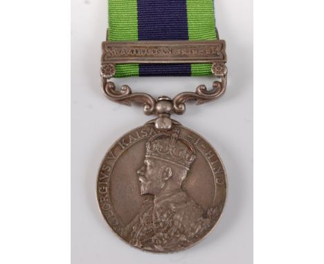 An India General Service medal (1908-1939) George V. Kaisar-i-hind with Waziristan 1919-21 clasp, naming PTE. J.E. BALORY. 2 