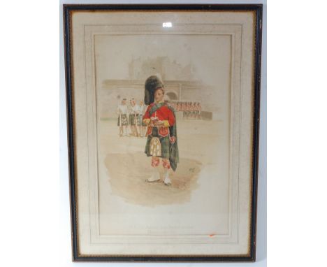 After William Barnes Wollen, (1857-1936), N.C.O. Argyll and Sutherland Highlanders, coloured print, 56 x 37cm, together with 