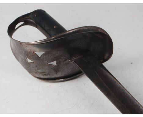 A British 1885 pattern Cavalry Trooper's sword, the 87.5cm slightly curved fullered blade stamped to the forte Weyersberg Kir