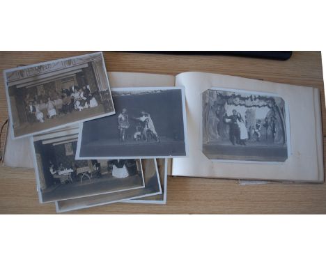 A WWI P.O.W. camp amateur dramatic society photograph album, possibly from Schweidnitz Officers camp in East Germany, having 