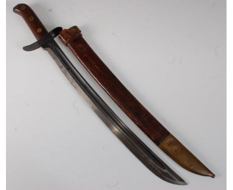 A WW II Japanese Heiho, converted from a Dutch Hembrug M1911 Klewang, having a 45.5 singled edged fullered blade, stamped to 
