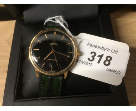 VINTAGE 1964 'OMEGA' SEA MASTER AUTOMATIC WATCH WITH RARE BLACK DIAL - WORKING ORDER