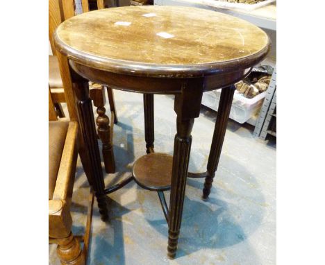 Antique circular table with fluted bobbin turned legs 