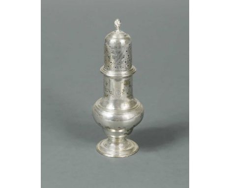 mark of Robert Peaston, London 1773, of traditional baluster form, part marked detachable and friction fitting cover topped w