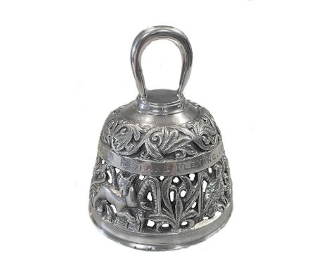 mark of William Hutton &amp; Sons Ltd, Sheffield 1905, of heavy gauge, the pierced sides decorated with four creatures repres