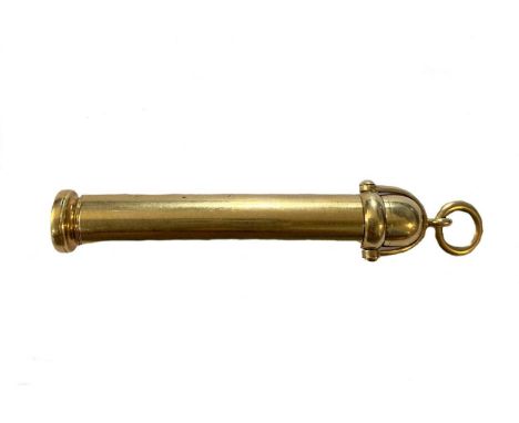 friction fitting outer sleeve with integral lead capsule under a threaded cover and personal engraving, hinged stirrup termin