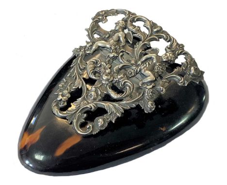 probable mark of Henry Wilkinson &amp; Co (John Brashier), of heart shaped form with tortoiseshell coloured base, hinged and 