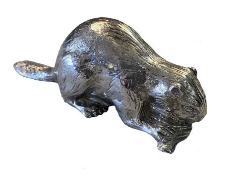 London 1977, with additional Jubilee mark, the realistically cast beaver, modelled on all fours and chewing a branch, with ad