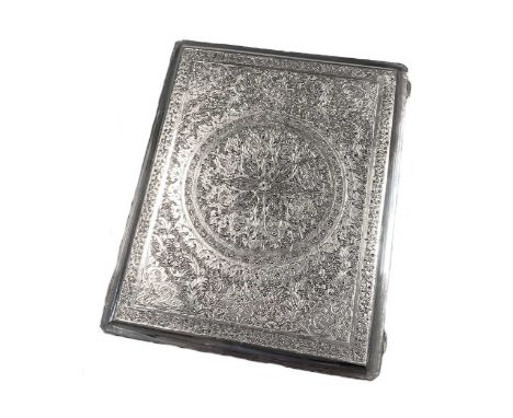 unidentified maker's mark, probably Isfahan, Farsi mark 84, for 840/1000 standard silver, both sides with Ghalam Zani decorat