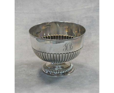 mark of William Hutton &amp; Sons Ltd, Sheffield 1907, of traditional circular and half gadrooned form, upper monogrammed, ra