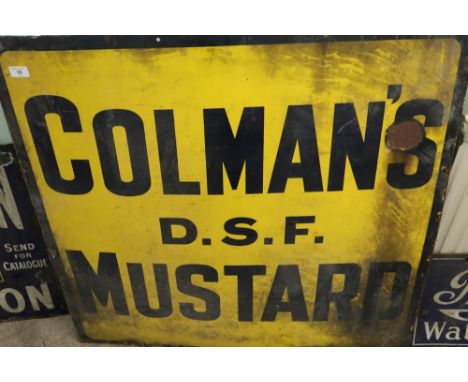 Vintage enamel advertising sign for Colman's D.S.F Mustard (96.5cm x 91.5cm) 
