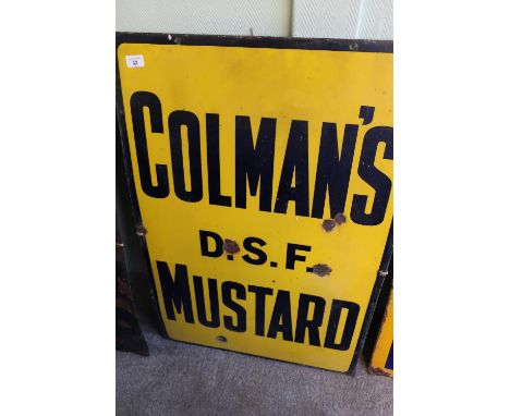 Enamel advertising sign for Colman's D.S.F Mustard (61cm x 91cm) 