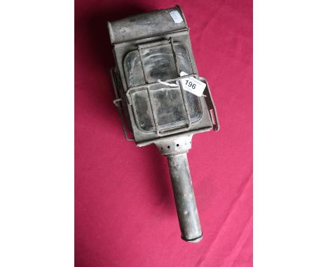 Vintage carriage lamp with bevelled edge glass panels 