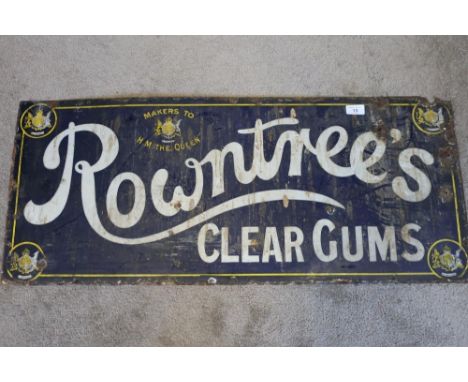 Enamel advertising sign for Rowntrees Clear Gums (90.5cm x 38.5cm)