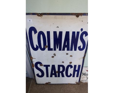 Enamel advertising sign for Colman's Starch (61.5cm x 91.5cm) 