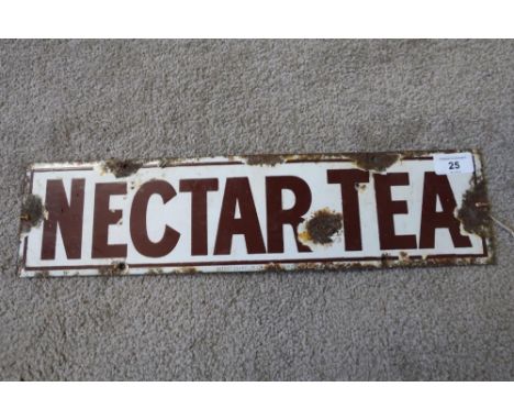 Enamel advertising sign for Nectar Tea (45.5cm x 11.5cm) 