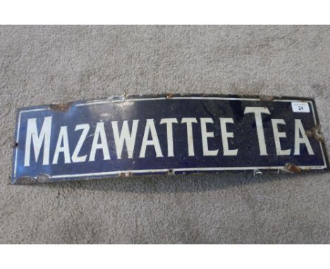 Enamel advertising sign for Mazawattee Tea (61.5cm x 15.5cm) 