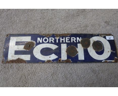 Enamel advertising sign for The Northern Echo (56cm x 15cm) 