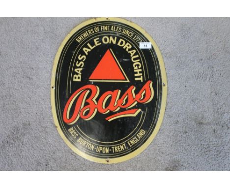 Oval enamel advertising sign for Bass Ale (36cm x 45.5cm) 