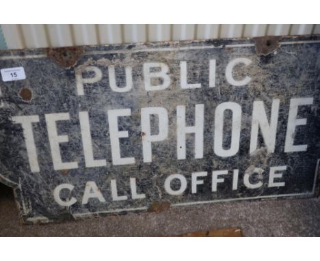 Enamel sign for Public Telephone Call Office (70.5cm x 34.5cm) 