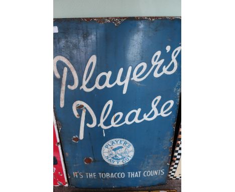 Enamel advertising sign for Players Please Players Navy Cut Tobacco (56cm x 86cm) 