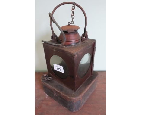 BR (E) railway lamp interior, the base marked M 