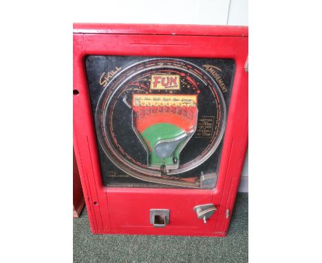 Vintage penny arcade pinball machine 'Skill Fun Amusement' made by Brenner of Croydon (52cm x 22cm x 72cm) 
