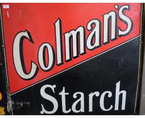 Vintage enamel advertising sign for Colman's Starch (96cm x 91cm) 