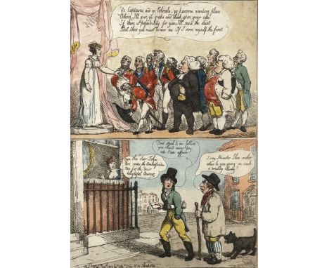 A 19th c. print, "Mrs Clarks Levee, The Ambassador Morrocco", published by Thomas Tegg 1809, 33 x 24 cm.