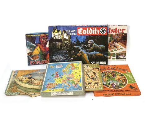 A collection of vintage games and puzzles, to include; The Game of Nations, Home You Go, Go For Broke, Zoo Zag, (A Lot).