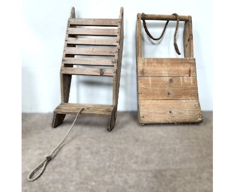Two vintage sledges, 88cm.