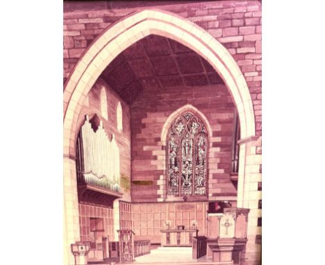 Assorted prints and pictures, to include; interior church scene with printed label verso "Limited edition of 1550 from origin