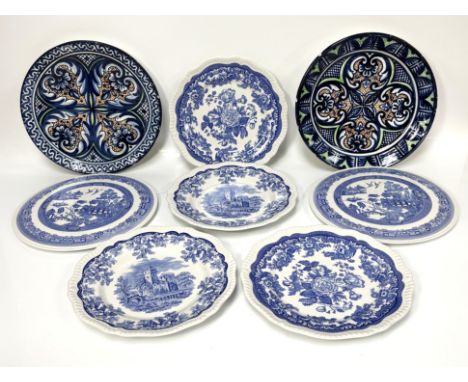 A collection of Spode Blue Room Collection plates, and other decorative china, (A Lot).&nbsp;