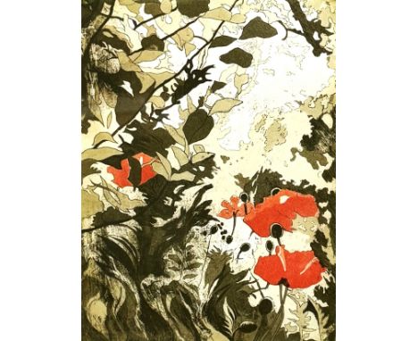 VALERIE DANIEL, "Poppies", limited edition print, A/P, 39 x 29 cm.