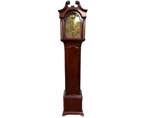 A 19th c. longcase clock, John Brown Edinburgh, 183 cm.&nbsp;