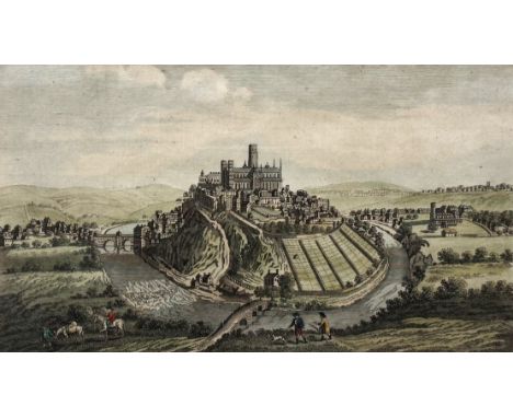 A 19th c. print, "A Sparring Match at the Five Courts", 15 x 21 cm, an 18th c. print of Durham, and another (3).&nbsp;