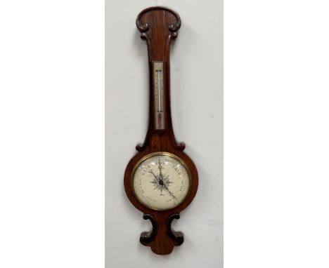 A Victorian rosewood barometer, 102 cm.&nbsp;