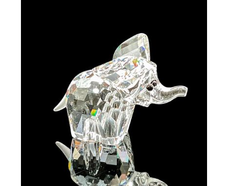 This Swarovski crystal elephant was originally a member of the African Wildlife group and was later moved to the Rare Encount