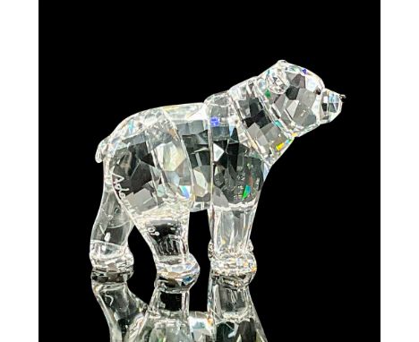 Lead crystal figure bear with jet black crystal eyes and nose. Part of the Rare Encounters collection. Swarovski etched backs